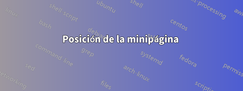 Posición de la minipágina