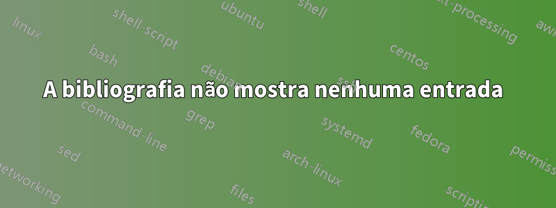 A bibliografia não mostra nenhuma entrada 