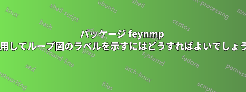 パッケージ feynmp を使用してループ図のラベルを示すにはどうすればよいでしょうか?