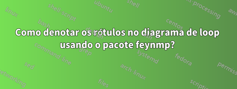 Como denotar os rótulos no diagrama de loop usando o pacote feynmp?