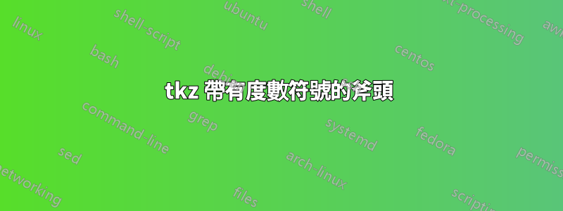 tkz 帶有度數符號的斧頭