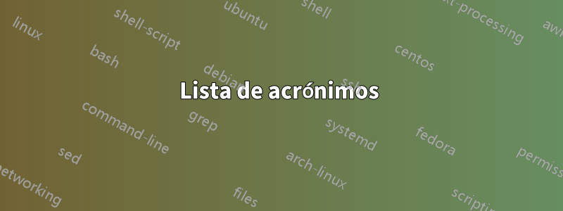 Lista de acrónimos