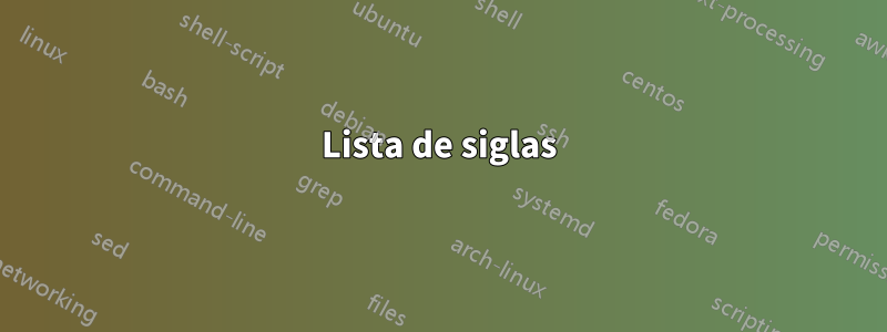 Lista de siglas