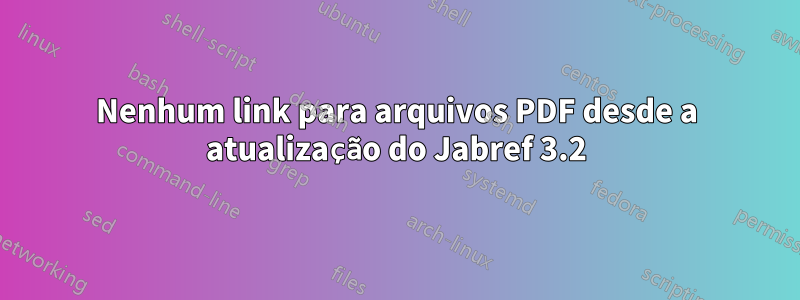 Nenhum link para arquivos PDF desde a atualização do Jabref 3.2