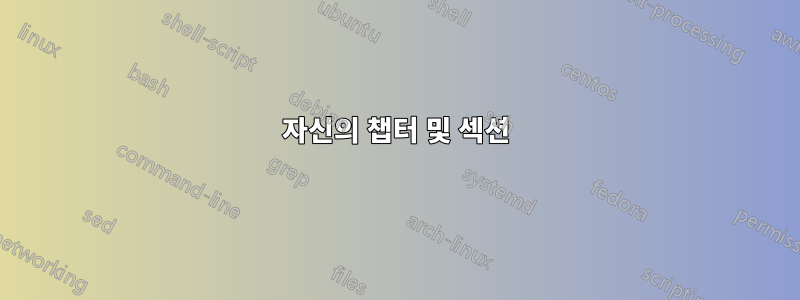 자신의 챕터 및 섹션
