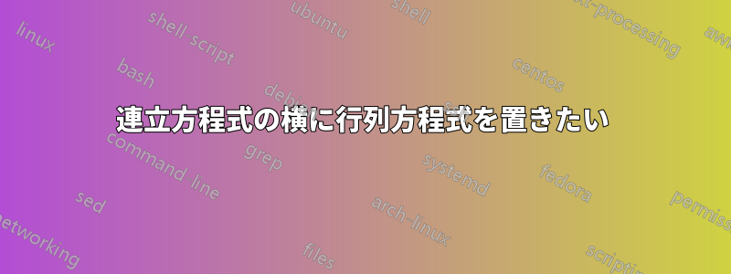 連立方程式の横に行列方程式を置きたい