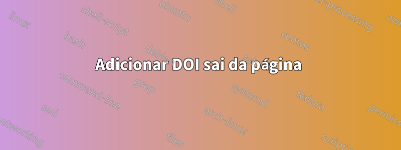 Adicionar DOI sai da página