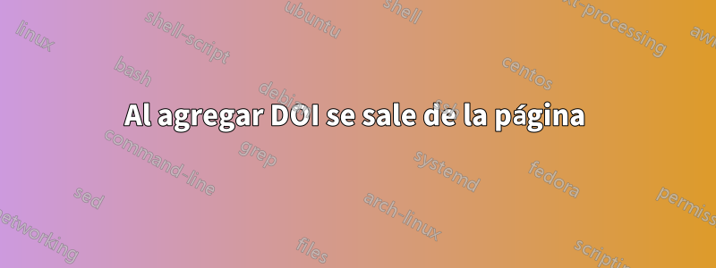 Al agregar DOI se sale de la página