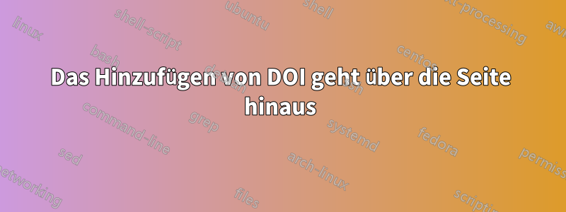 Das Hinzufügen von DOI geht über die Seite hinaus