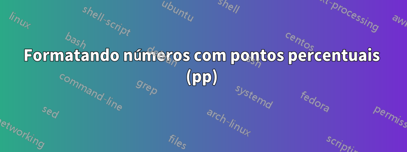 Formatando números com pontos percentuais (pp)