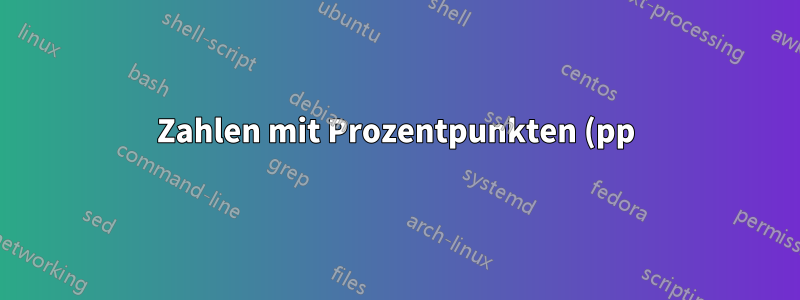Zahlen mit Prozentpunkten (pp) formatieren