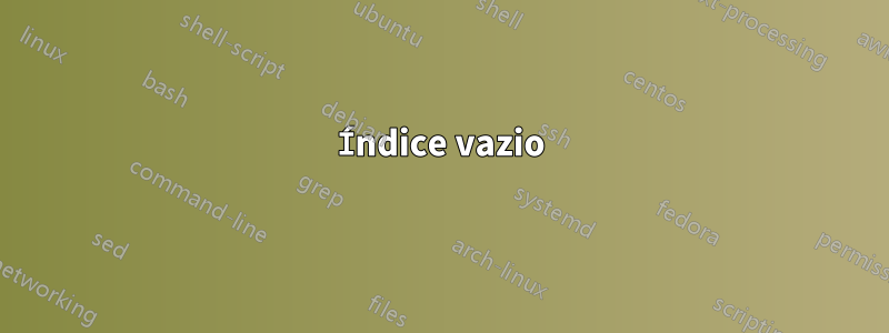Índice vazio