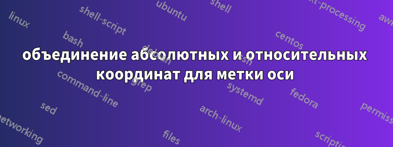 объединение абсолютных и относительных координат для метки оси
