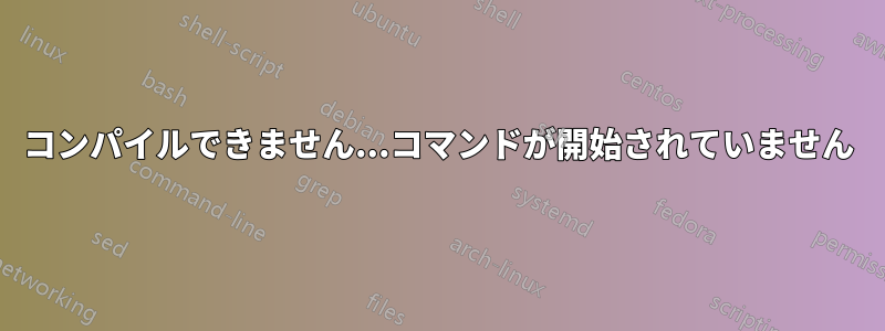 コンパイルできません...コマンドが開始されていません