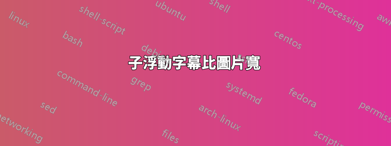 子浮動字幕比圖片寬