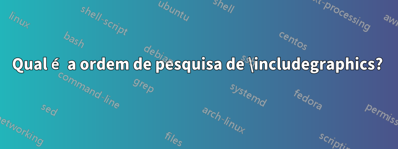 Qual é a ordem de pesquisa de \includegraphics?