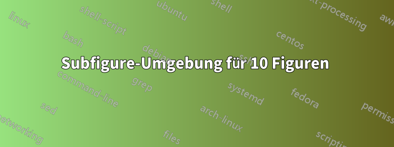 Subfigure-Umgebung für 10 Figuren