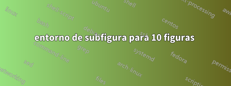 entorno de subfigura para 10 figuras