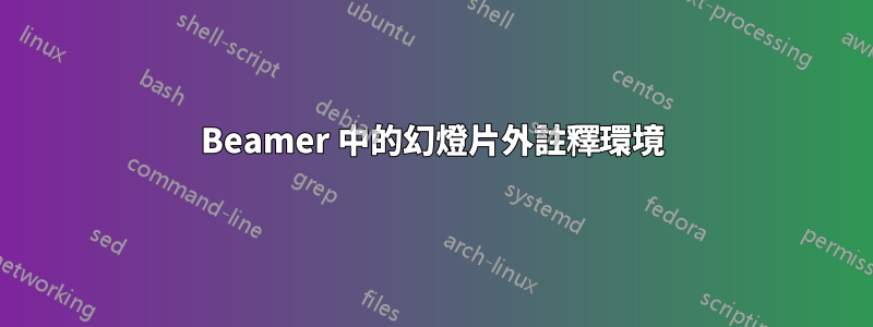 Beamer 中的幻燈片外註釋環境