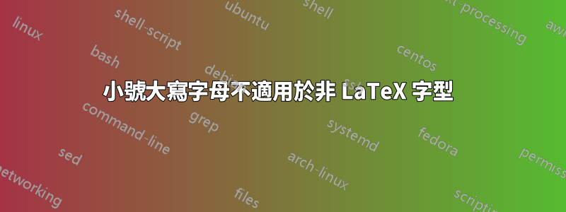 小號大寫字母不適用於非 LaTeX 字型 