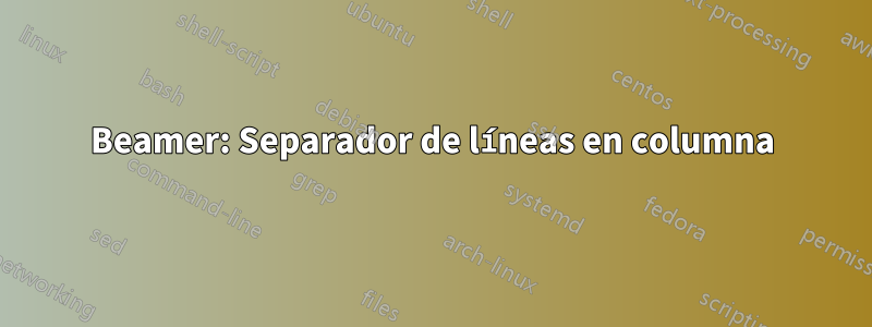 Beamer: Separador de líneas en columna