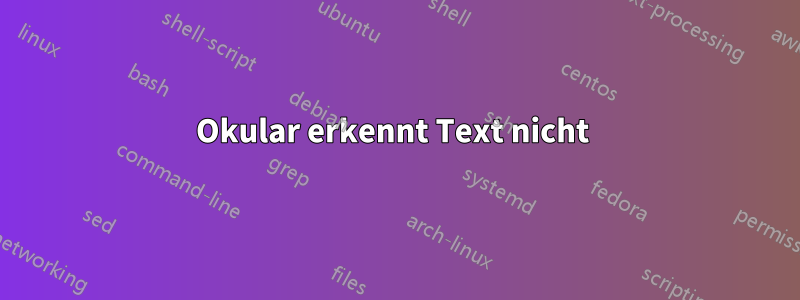 Okular erkennt Text nicht 