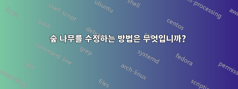 숲 나무를 수정하는 방법은 무엇입니까?