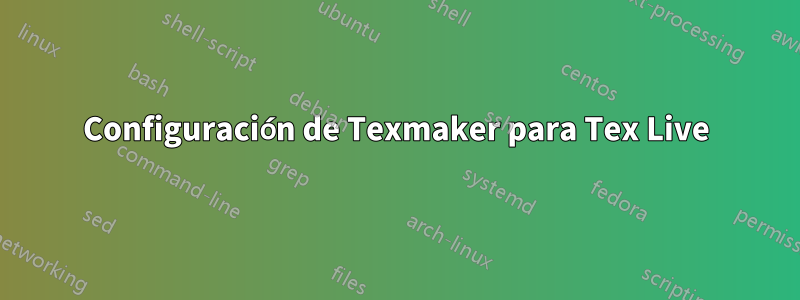 Configuración de Texmaker para Tex Live