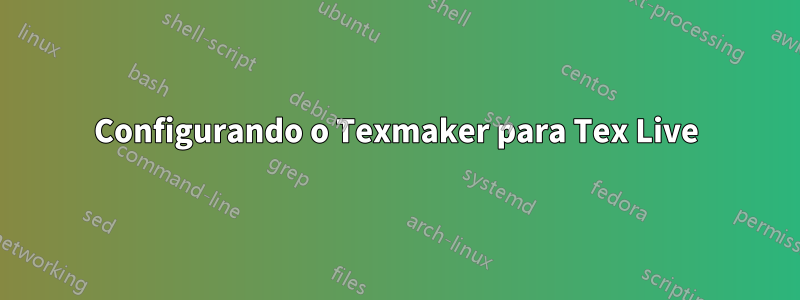 Configurando o Texmaker para Tex Live