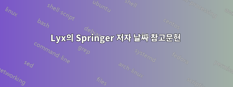 Lyx의 Springer 저자 날짜 참고문헌