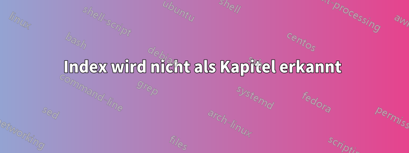 Index wird nicht als Kapitel erkannt