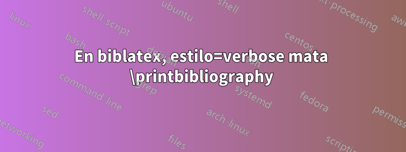 En biblatex, estilo=verbose mata \printbibliography