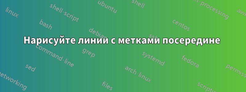 Нарисуйте линии с метками посередине