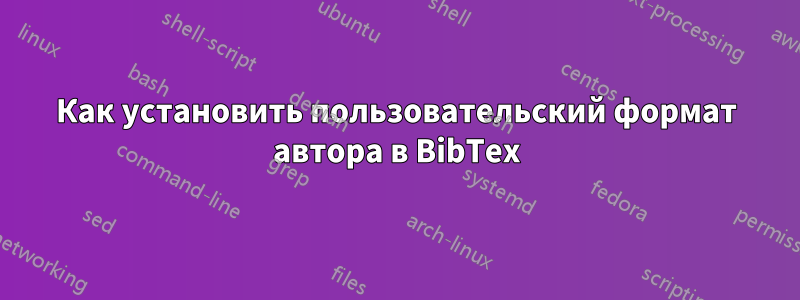 Как установить пользовательский формат автора в BibTex