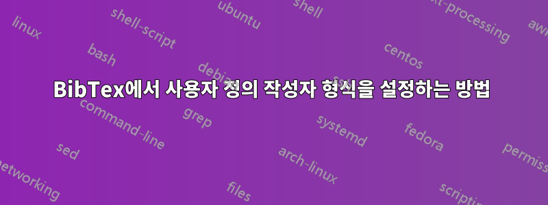 BibTex에서 사용자 정의 작성자 형식을 설정하는 방법