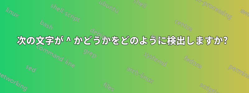 次の文字が ^ かどうかをどのように検出しますか? 