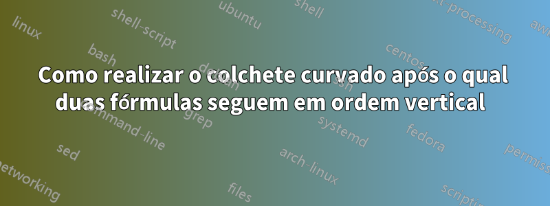 Como realizar o colchete curvado após o qual duas fórmulas seguem em ordem vertical 