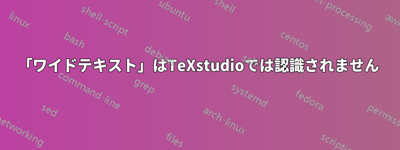 「ワイドテキスト」はTeXstudioでは認識されません