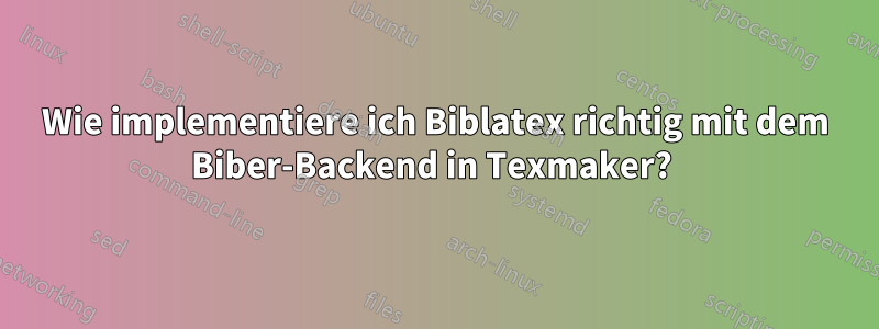 Wie implementiere ich Biblatex richtig mit dem Biber-Backend in Texmaker? 