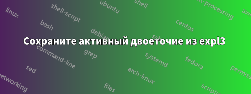 Сохраните активный двоеточие из expl3