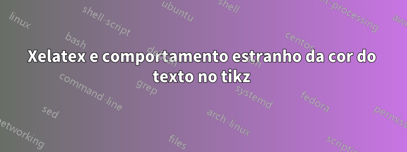 Xelatex e comportamento estranho da cor do texto no tikz