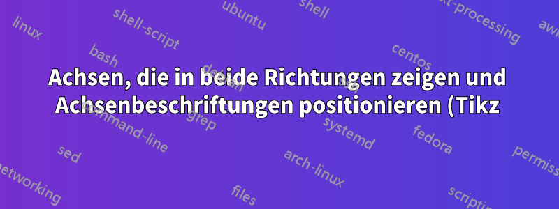 Achsen, die in beide Richtungen zeigen und Achsenbeschriftungen positionieren (Tikz). AD-AS-Diagramm
