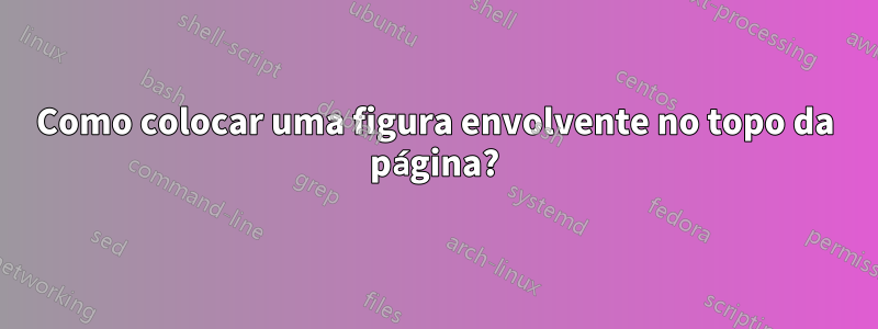 Como colocar uma figura envolvente no topo da página?