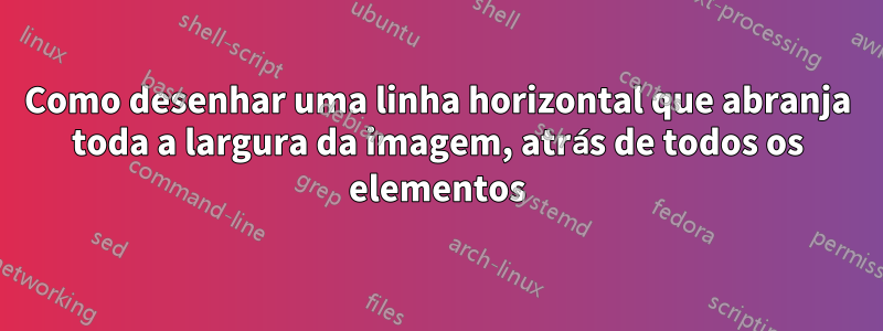 Como desenhar uma linha horizontal que abranja toda a largura da imagem, atrás de todos os elementos