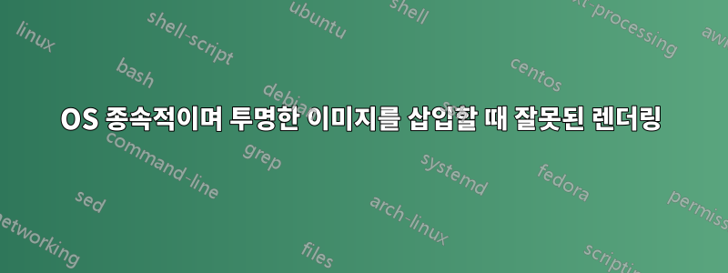 OS 종속적이며 투명한 이미지를 삽입할 때 잘못된 렌더링
