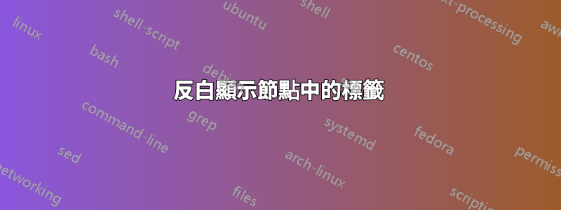 反白顯示節點中的標籤