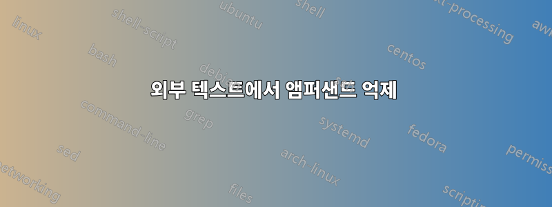 외부 텍스트에서 앰퍼샌드 억제