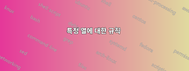 특정 열에 대한 규칙
