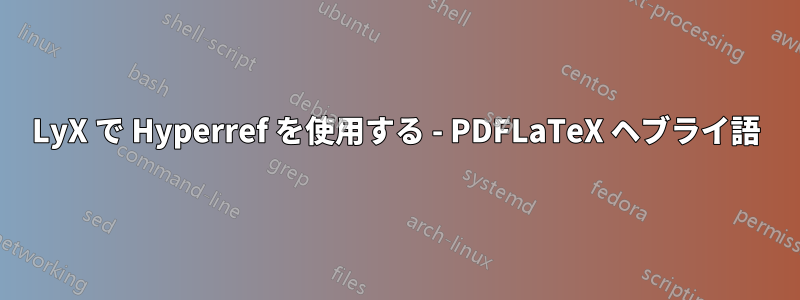 LyX で Hyperref を使用する - PDFLaTeX ヘブライ語