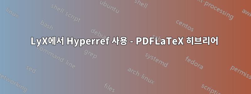 LyX에서 Hyperref 사용 - PDFLaTeX 히브리어